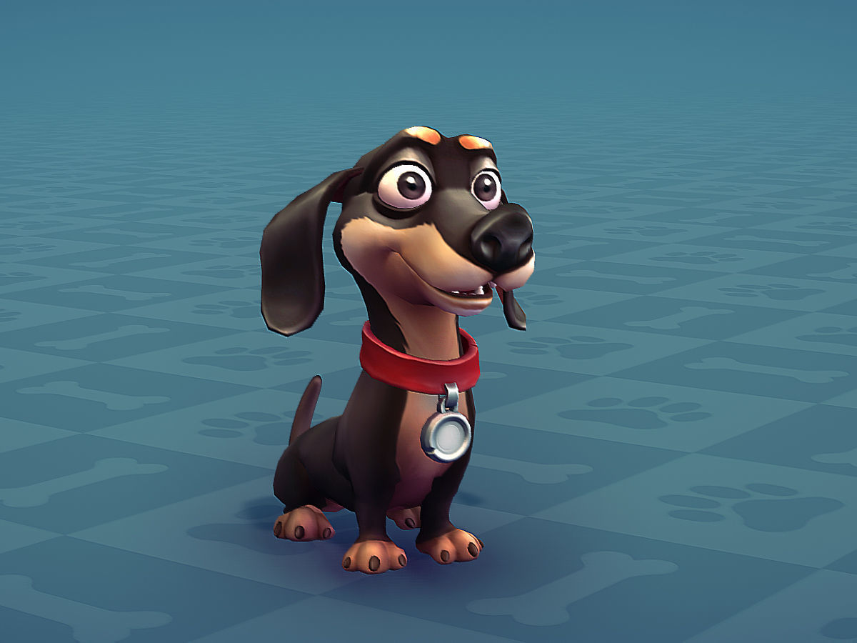 Cartoon Dogs Low-poly 3D model_10