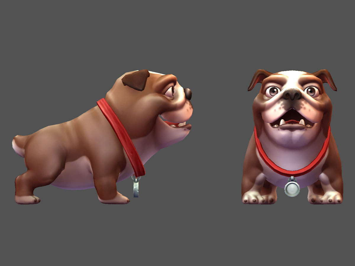 Cartoon Dogs Low-poly 3D model_9