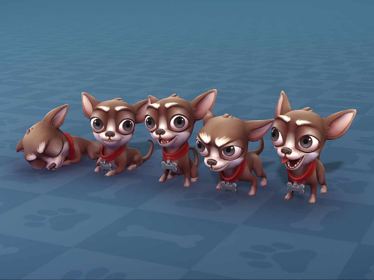 Cartoon Dogs Low-poly 3D model_17