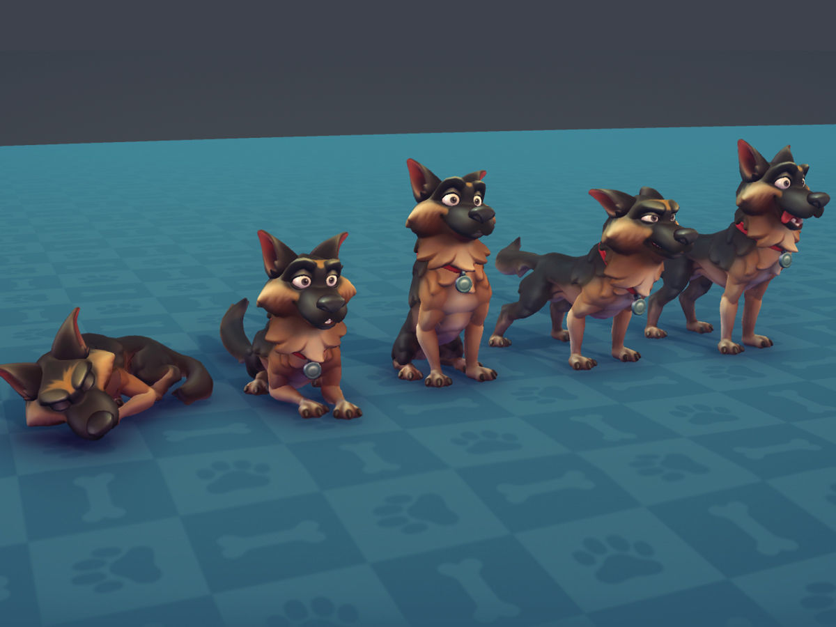 Cartoon Dogs Low-poly 3D model_14