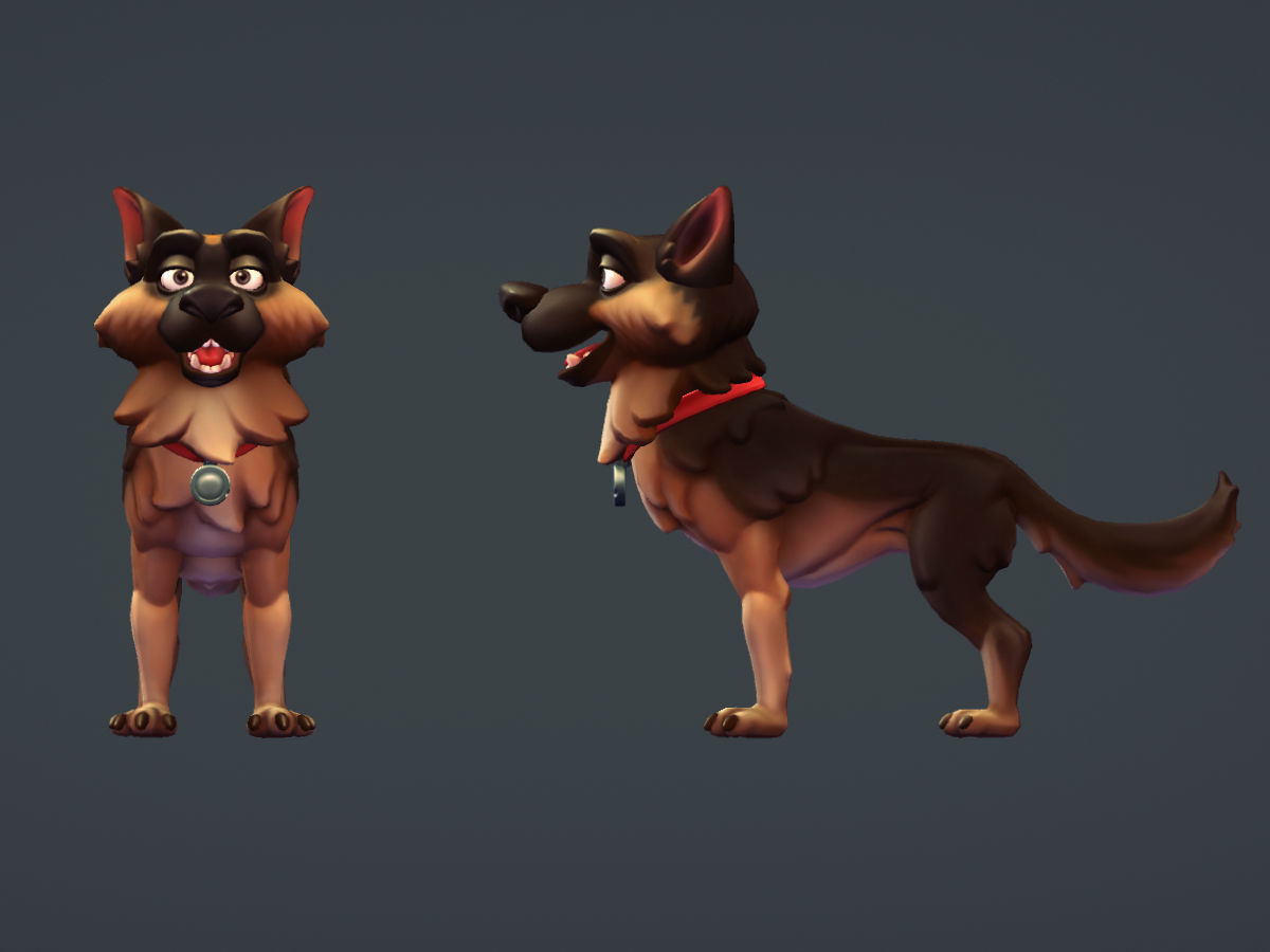 Cartoon Dogs Low-poly 3D model_15