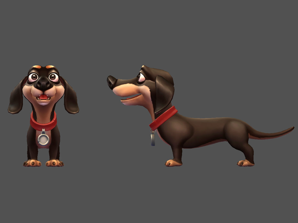 Cartoon Dogs Low-poly 3D model_12