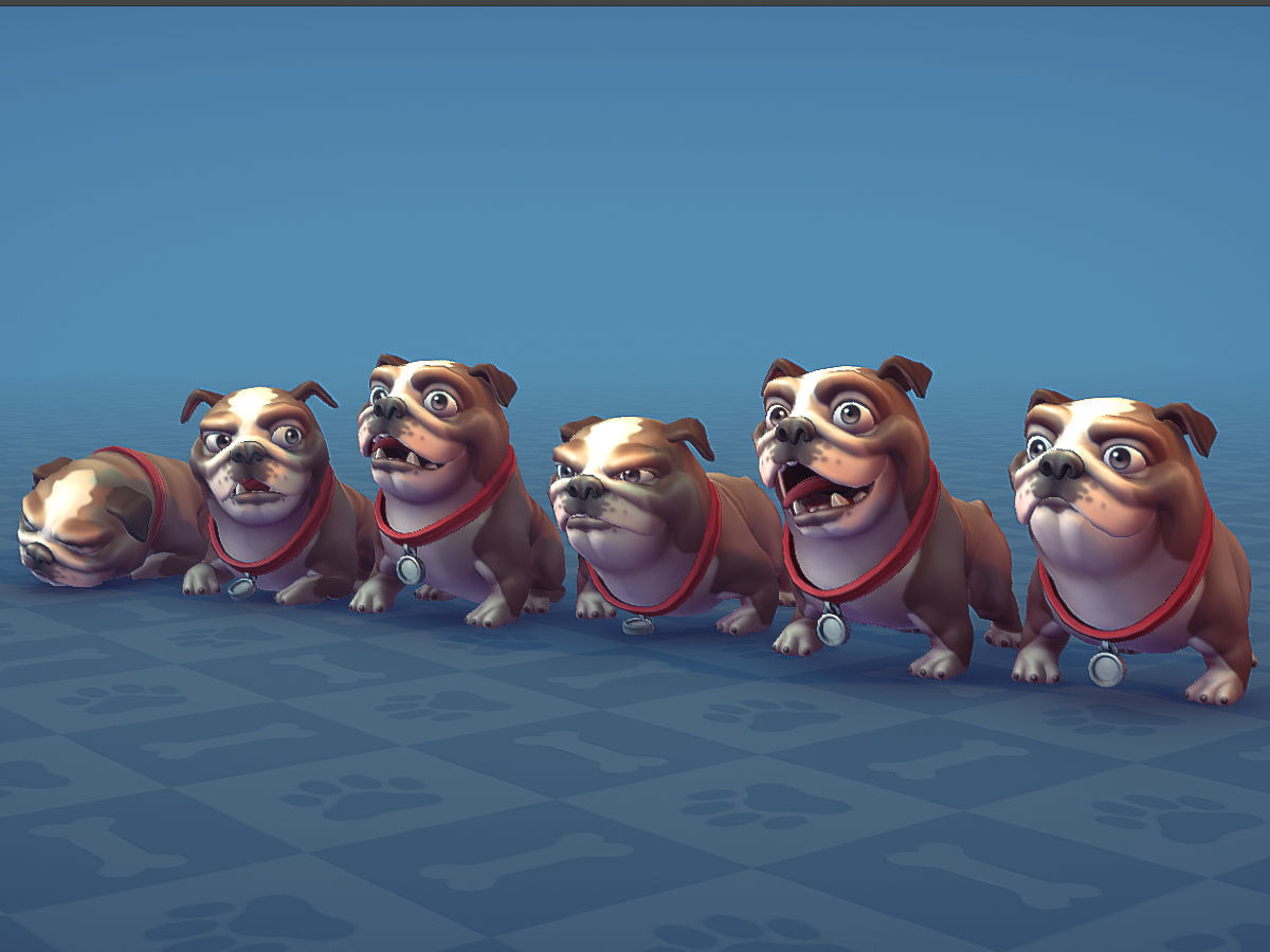 Cartoon Dogs Low-poly 3D model_8