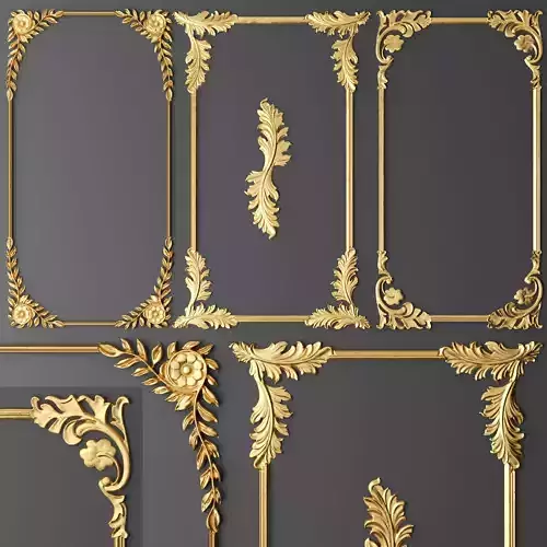 Frame Cartouches SET 3D  3D model