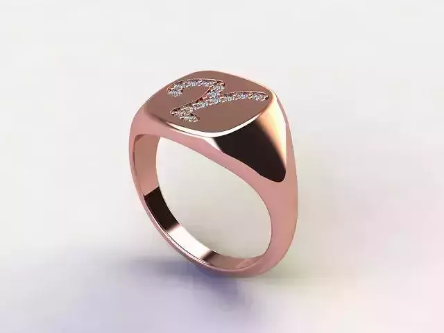 10122 signet ring in rose gold