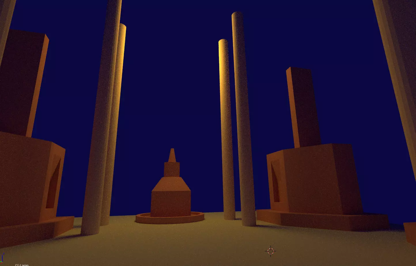 Fantana pillars in middle of night Free 3D model
