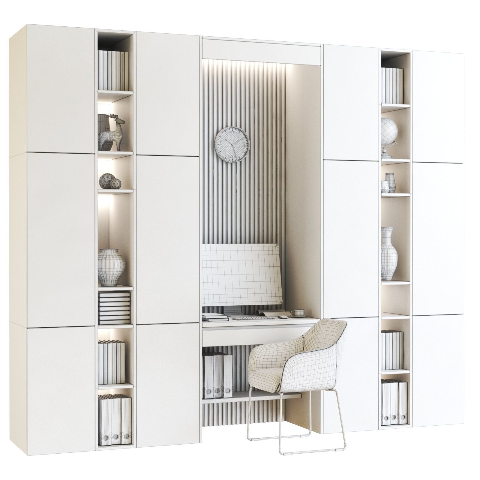 Furniture composition 6 3D model_2