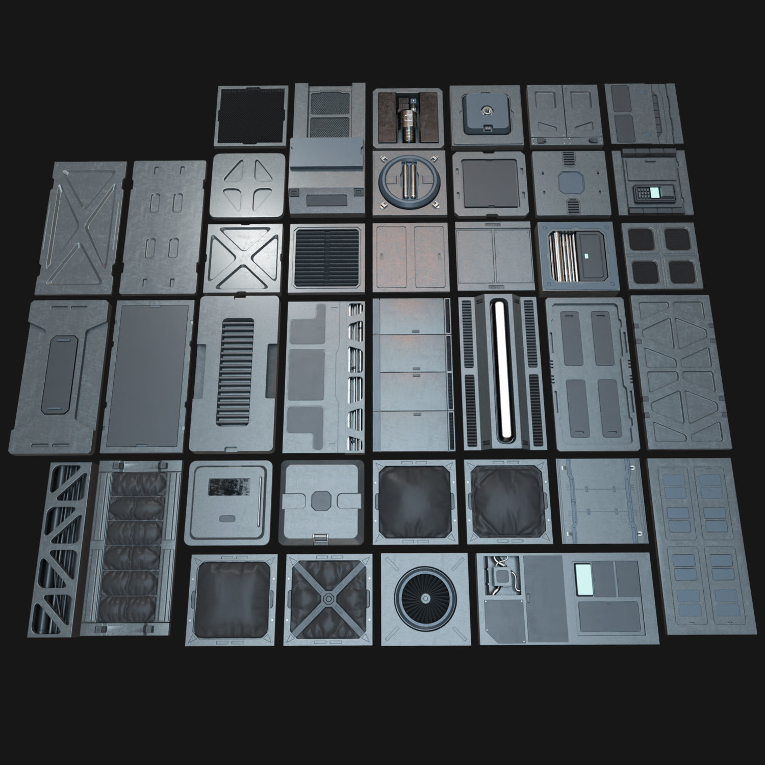 Sci-Fi Panels Collection 3D model_1