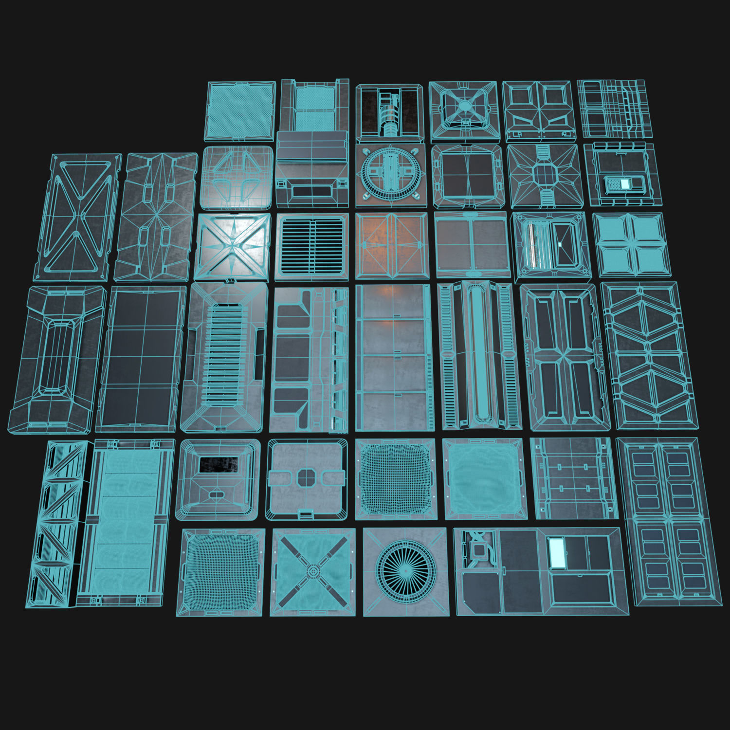 Sci-Fi Panels Collection 3D model_3