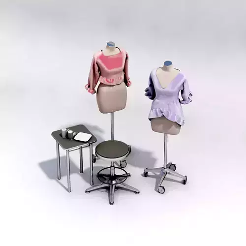 Sewing Female Dummy Mannequin Scene 