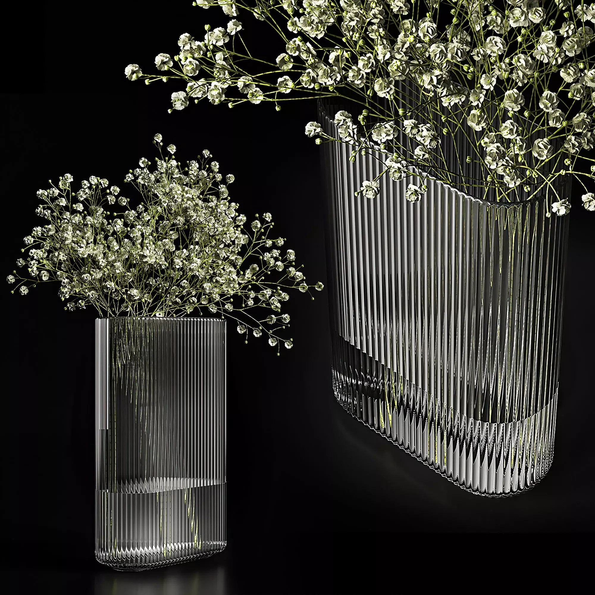 A bouquet of gypsophila 3D model_0