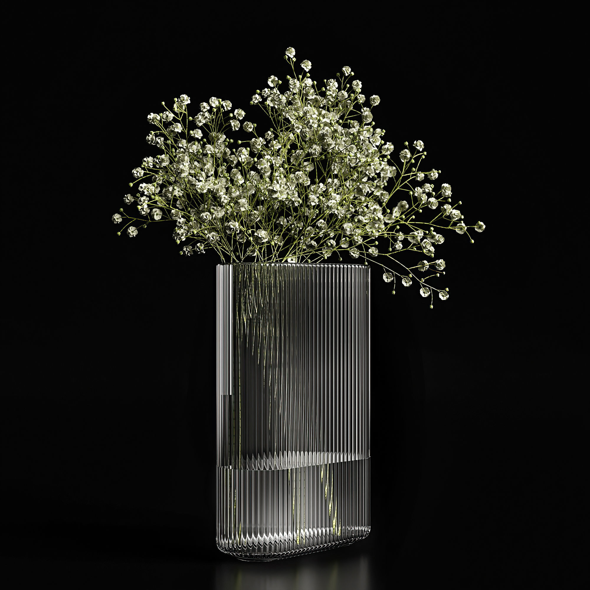 A bouquet of gypsophila 3D model_2