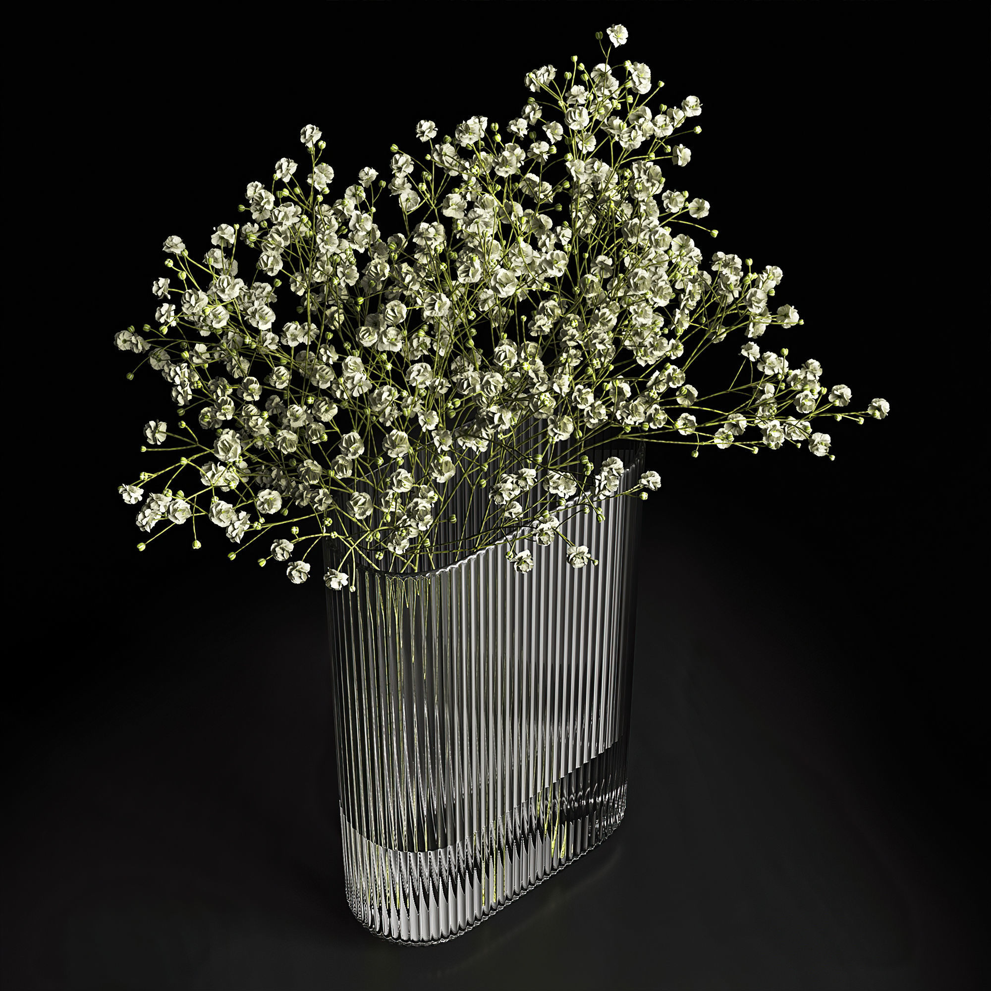 A bouquet of gypsophila 3D model_1