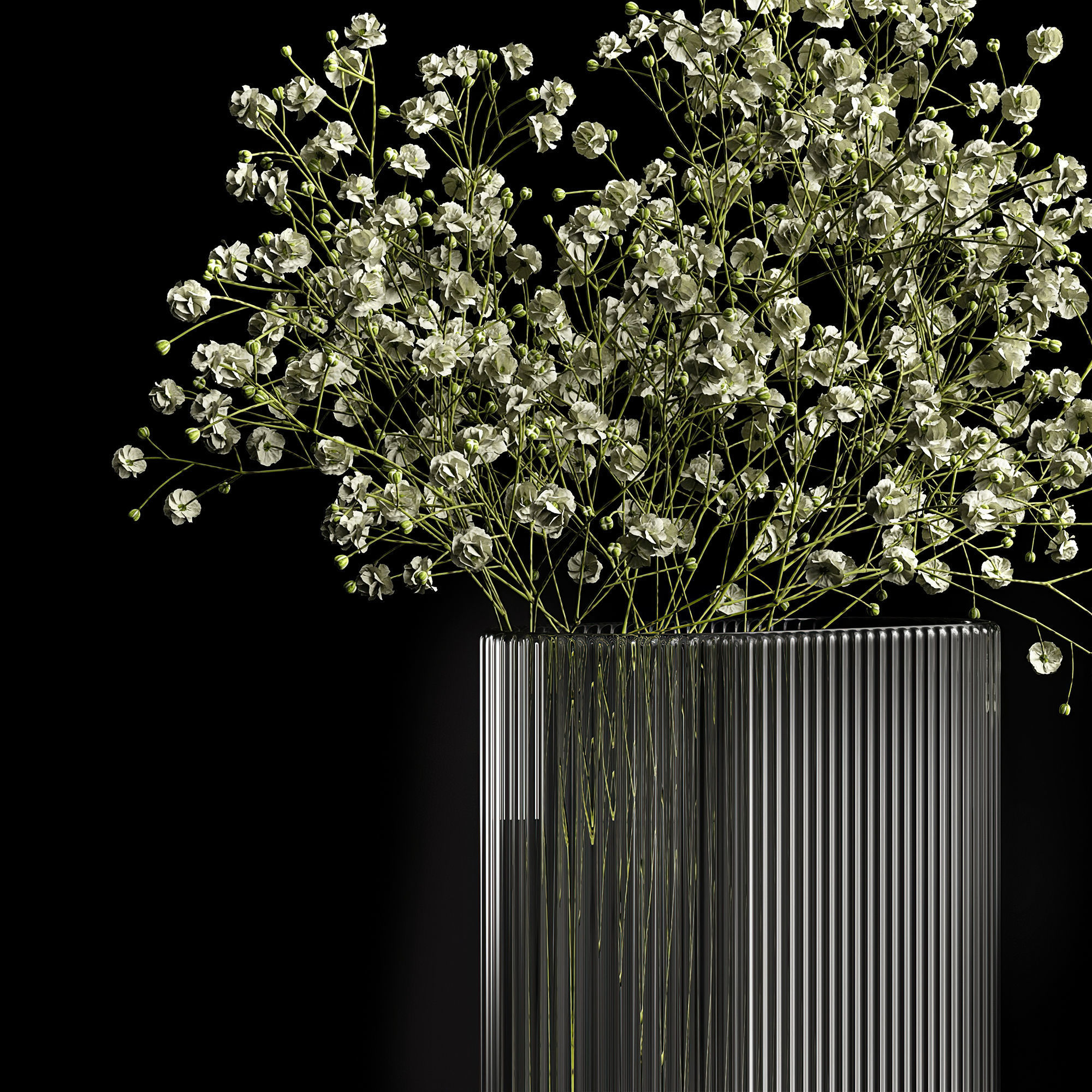 A bouquet of gypsophila 3D model_4