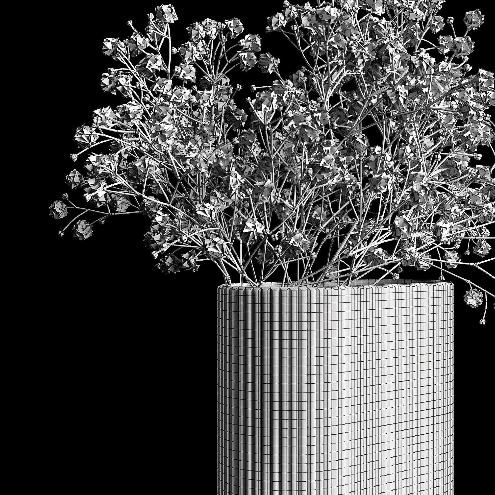 A bouquet of gypsophila 3D model_5