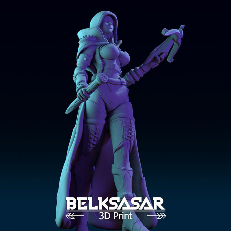 Vampire Hunter Girl 3D print model_17