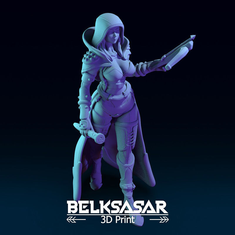 Vampire Hunter Girl 3D print model_14