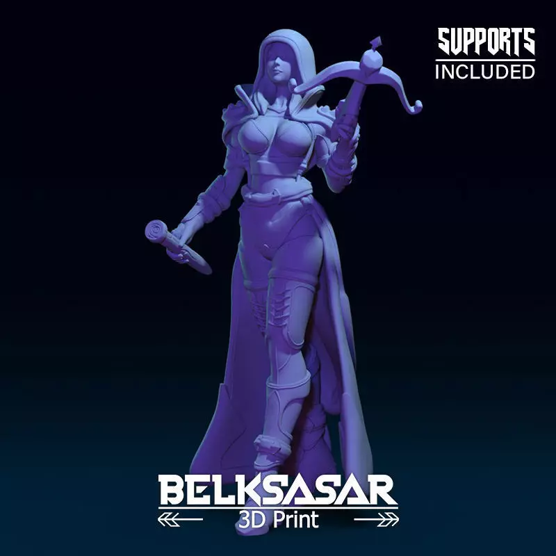 Vampire Hunter Girl 3D print model_0