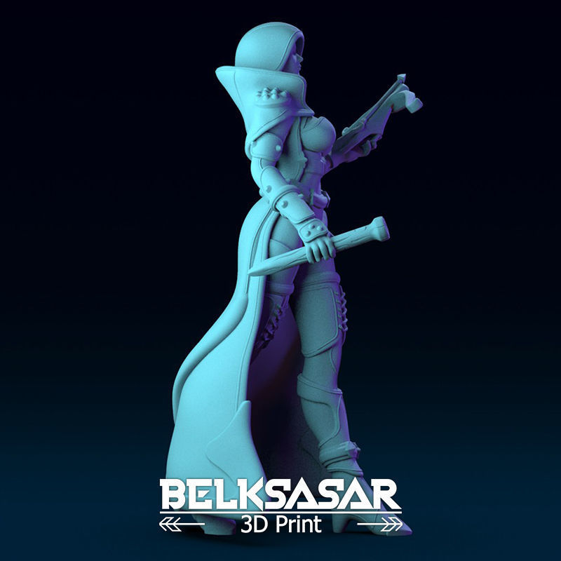 Vampire Hunter Girl 3D print model_5