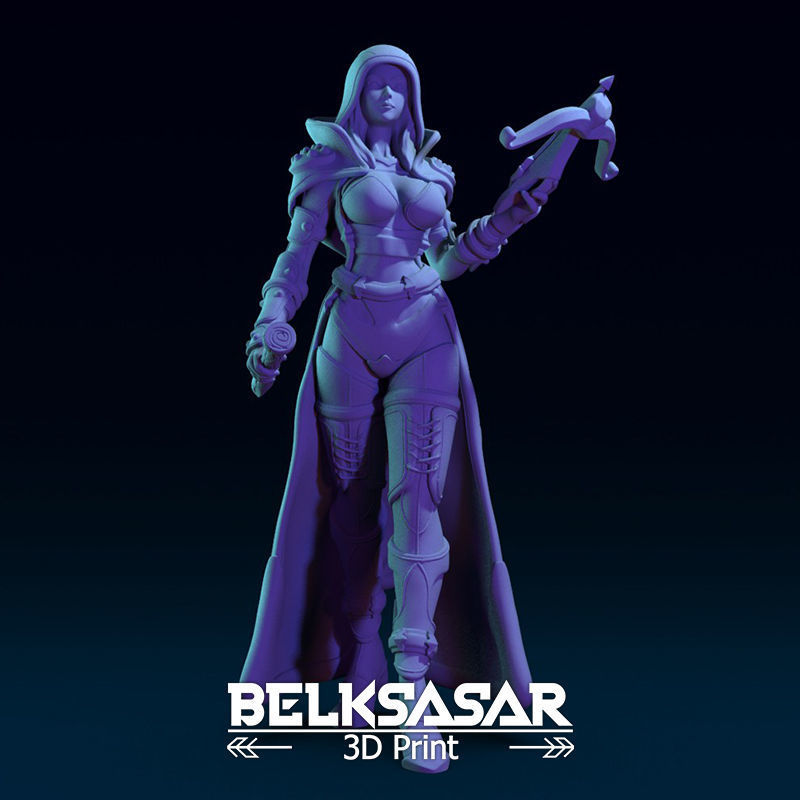Vampire Hunter Girl 3D print model_7