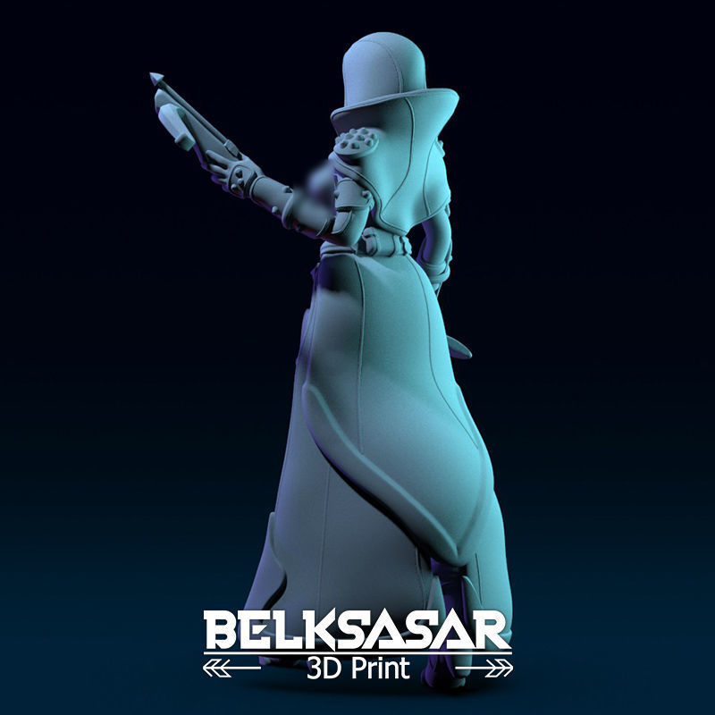 Vampire Hunter Girl Normal and Topless 3D print model_5