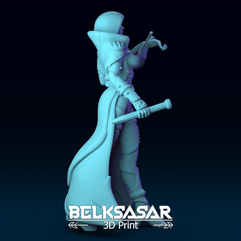 Vampire Hunter Girl Normal and Topless 3D print model_9