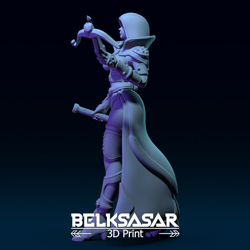 Vampire Hunter Girl Normal and Topless 3D print model_3