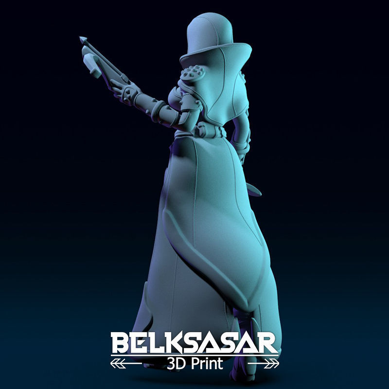 Vampire Hunter Girl Normal and Topless 3D print model_6