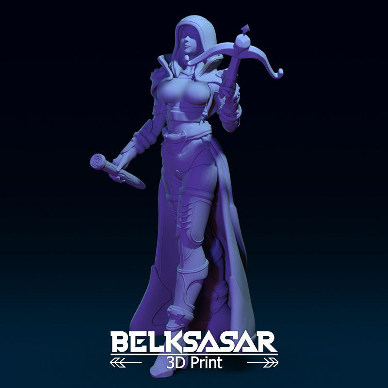 Vampire Hunter Girl Normal and Topless 3D print model_1