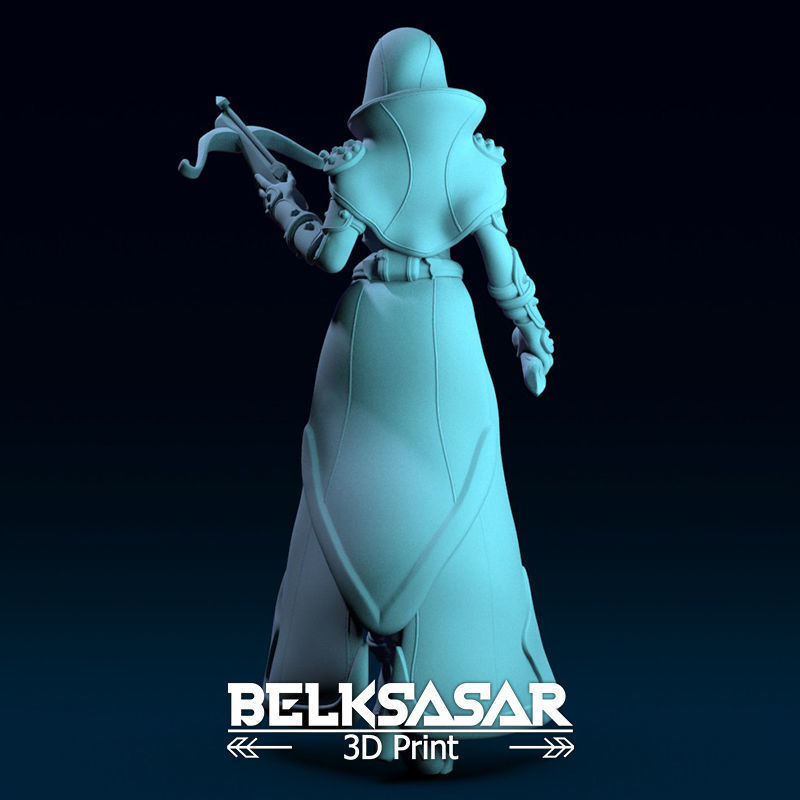 Vampire Hunter Girl Normal and Topless 3D print model_7