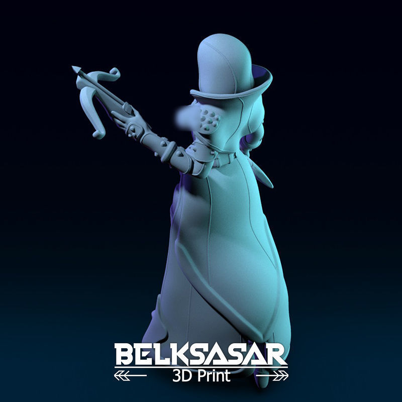 Vampire Hunter Girl Normal and Topless 3D print model_28