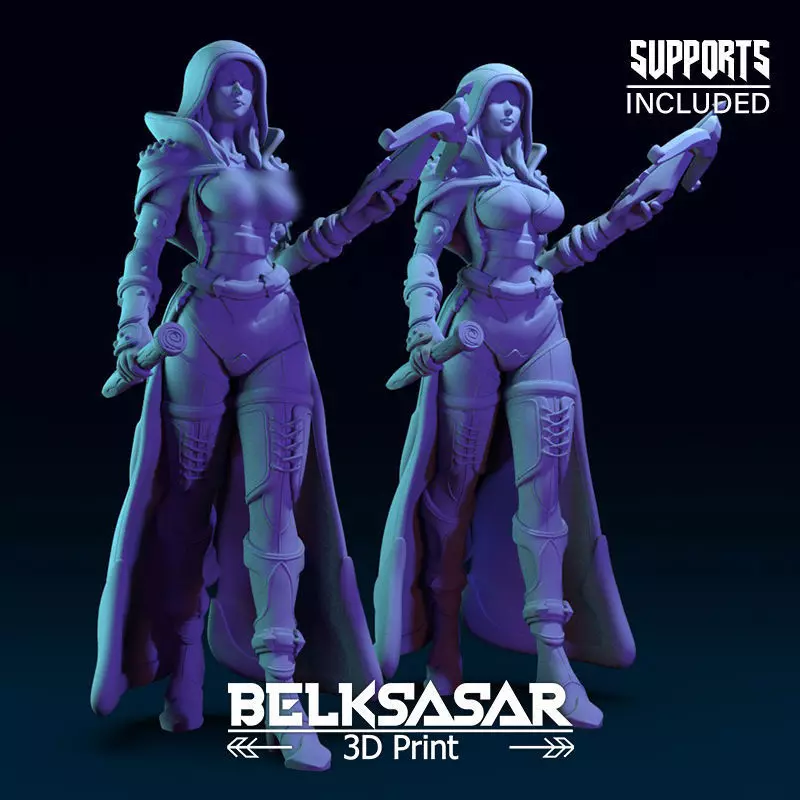 Vampire Hunter Girl Normal and Topless 3D print model_0