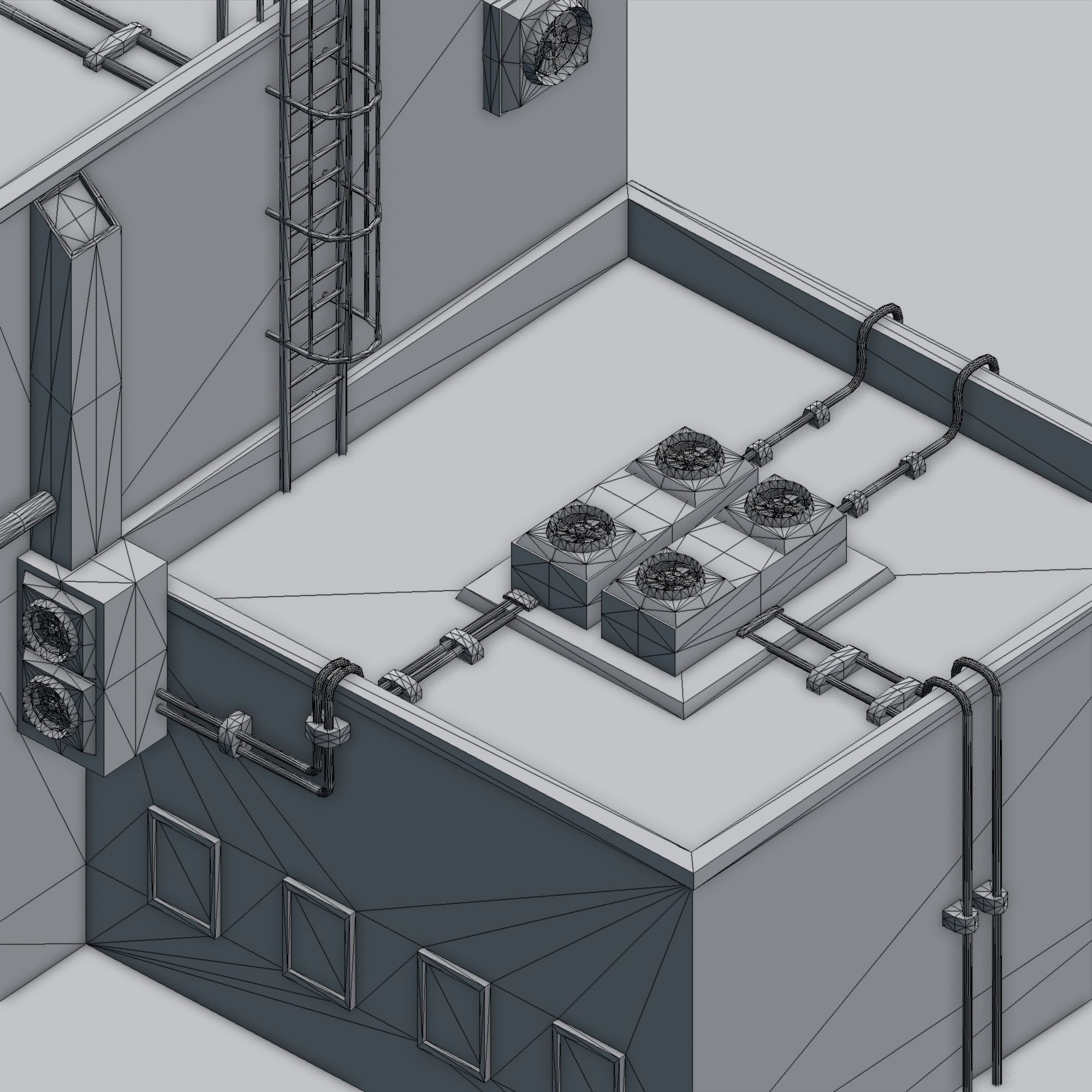 Futuristic Building  Free low-poly 3D model_7