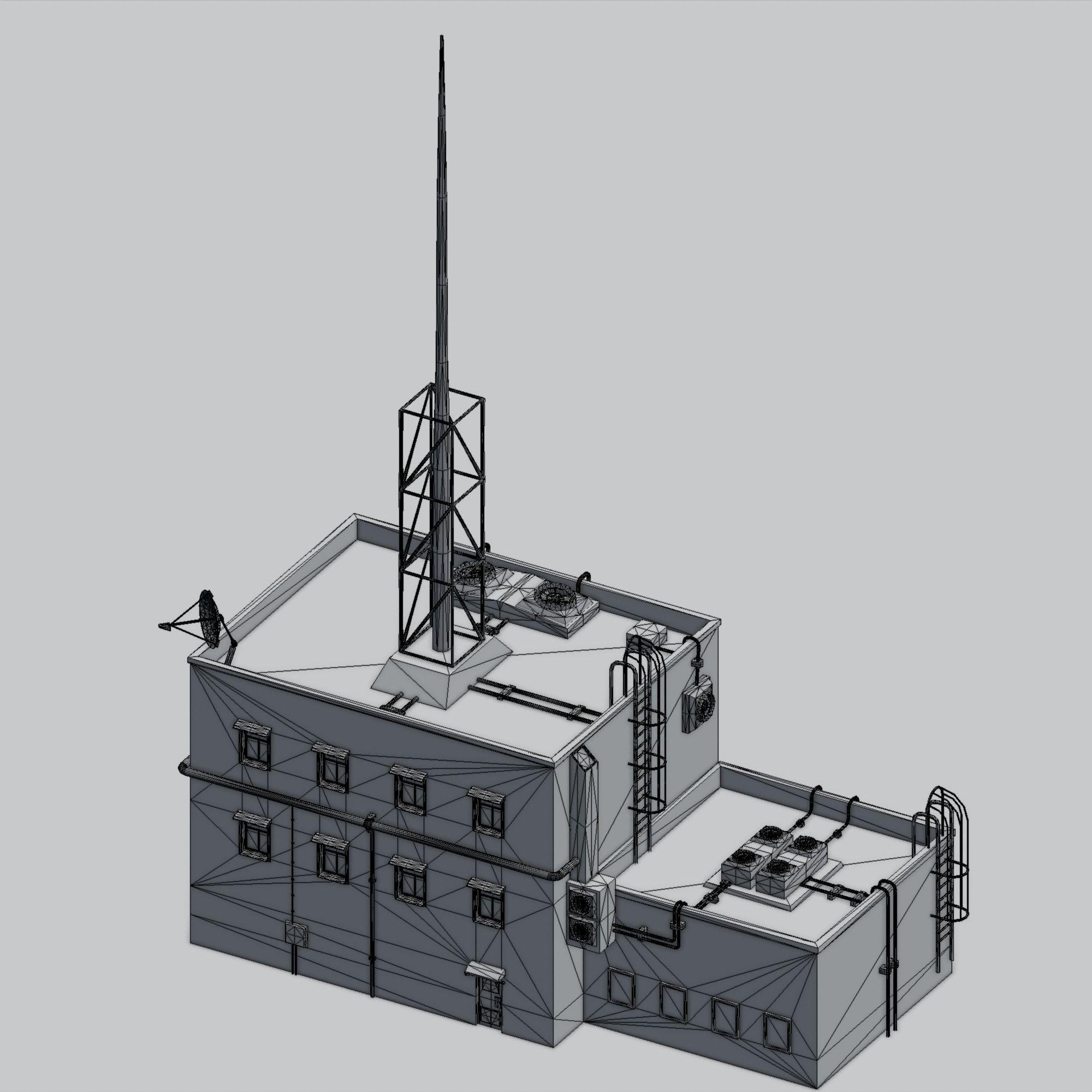 Futuristic Building  Free low-poly 3D model_5