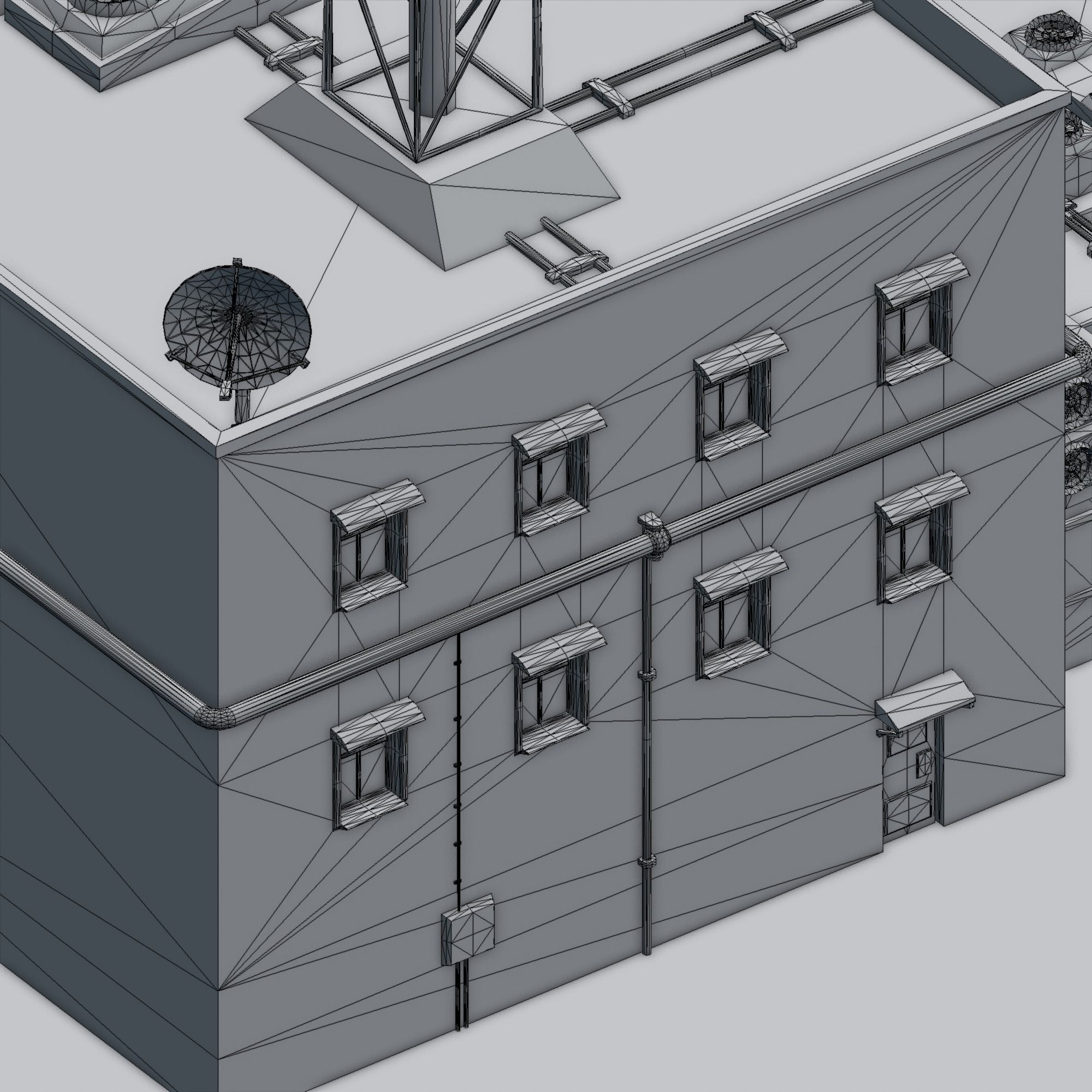 Futuristic Building  Free low-poly 3D model_9