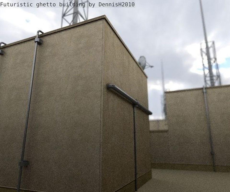 Futuristic Building  Free low-poly 3D model_11