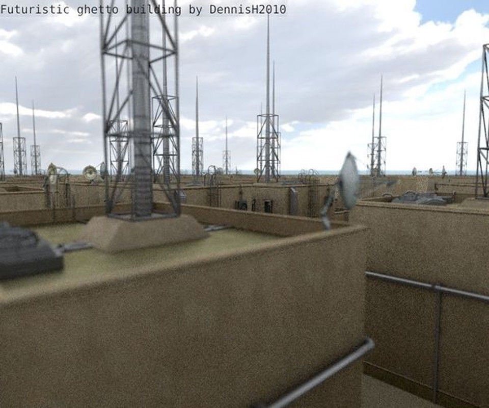 Futuristic Building  Free low-poly 3D model_10