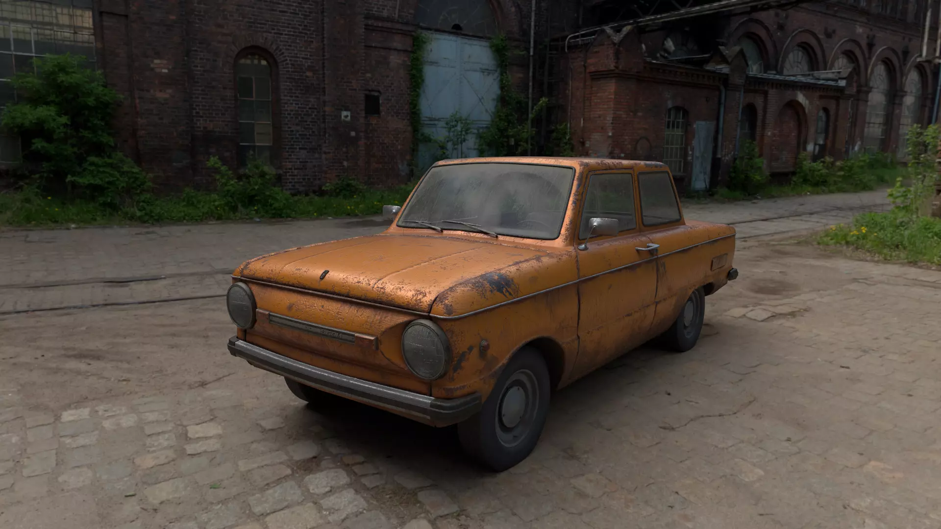 Old Soviet car ZAZ-968M Low-poly 3D model