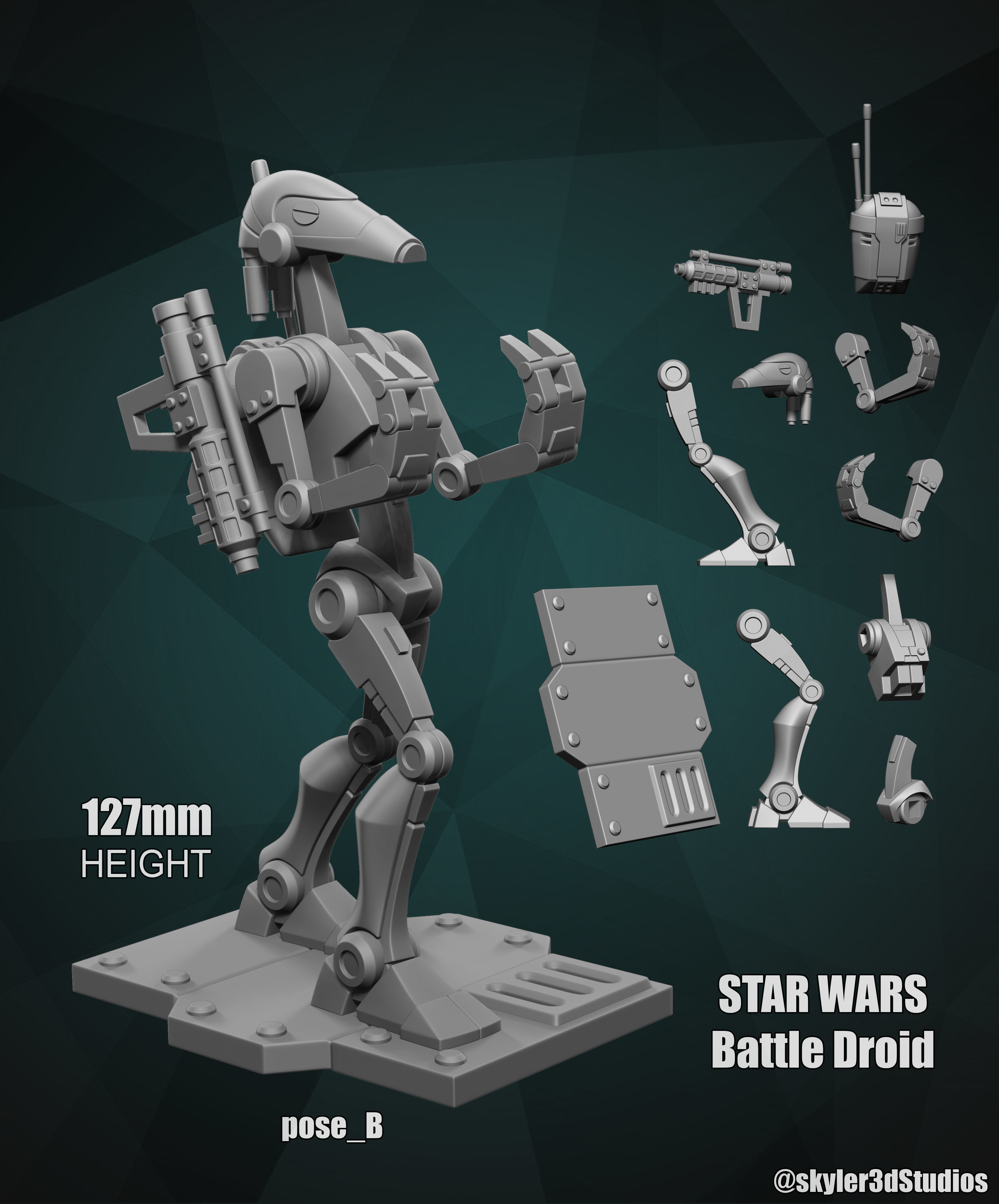 Star Wars Battle Droids Pen Holder 3D print model_3