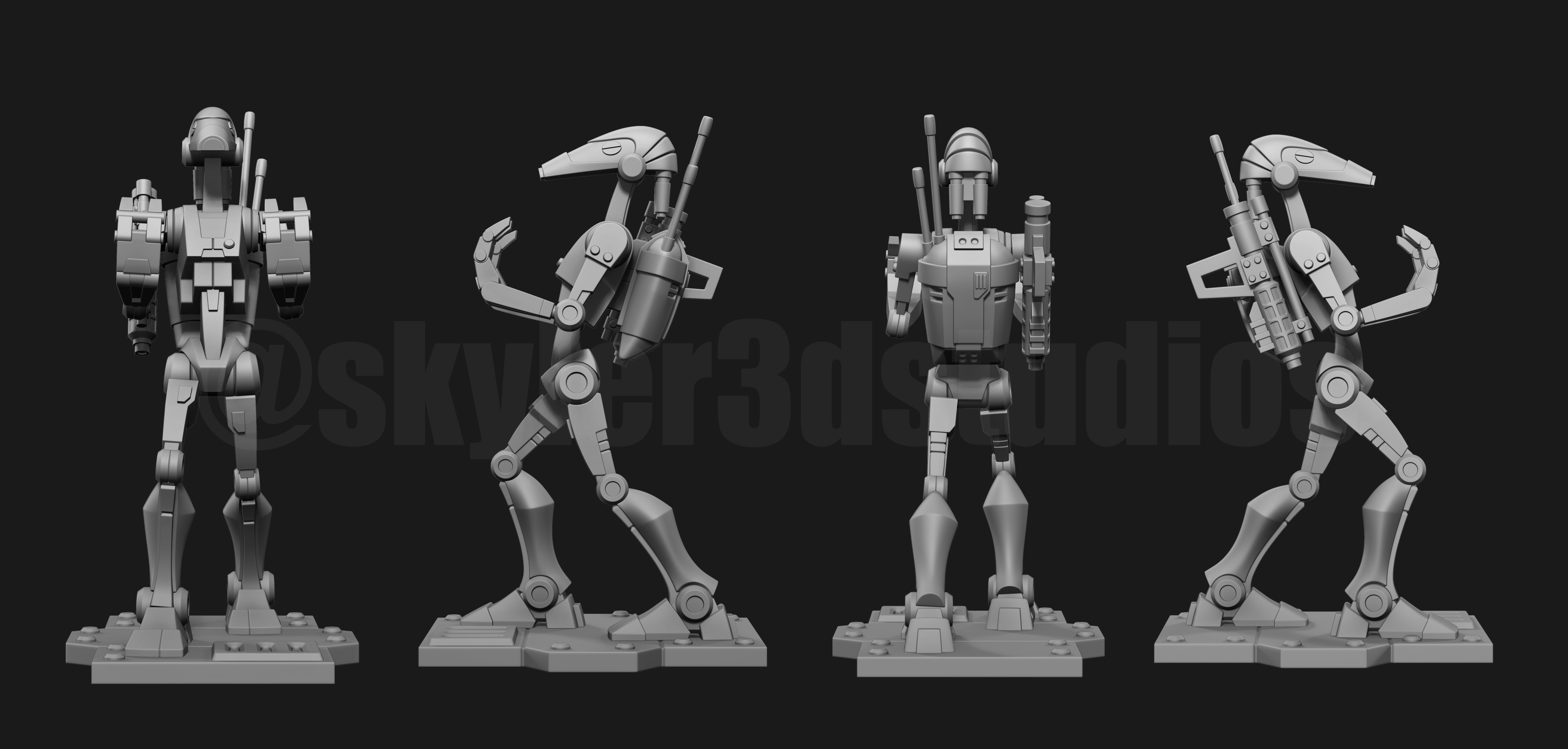 Star Wars Battle Droids Pen Holder 3D print model_4