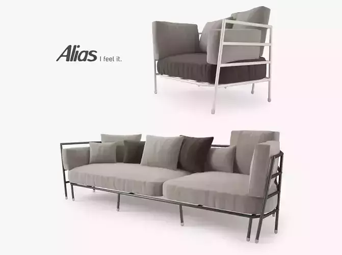 Alias Dehors Sofa and Armchair 3D model