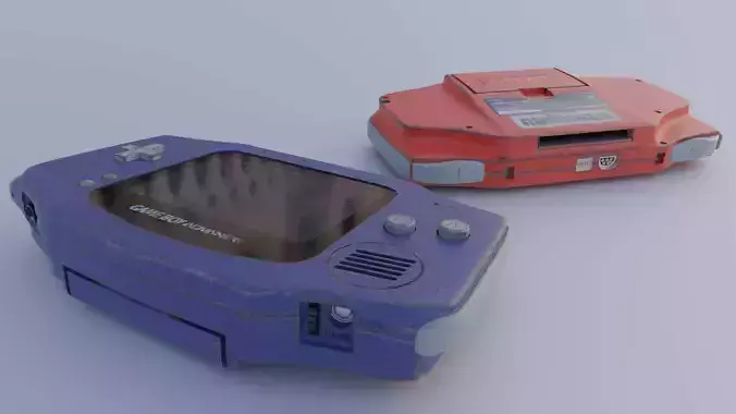 Gameboy Advance - A 3D Model of Vintage Gaming Nostalgia Low-poly 3D model