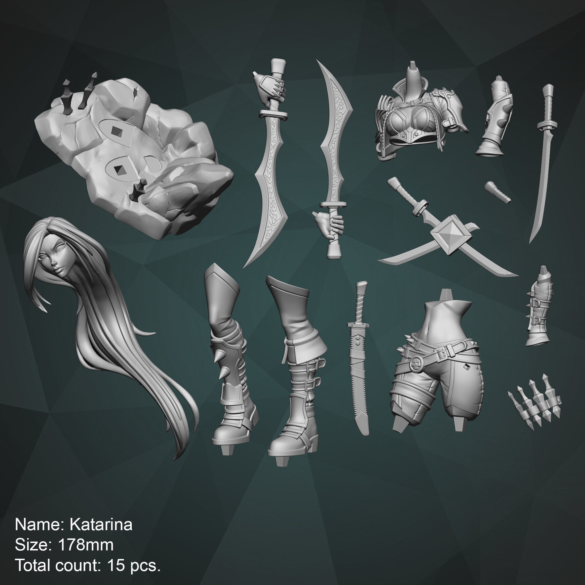League of Legends Katarina 3D print model_5