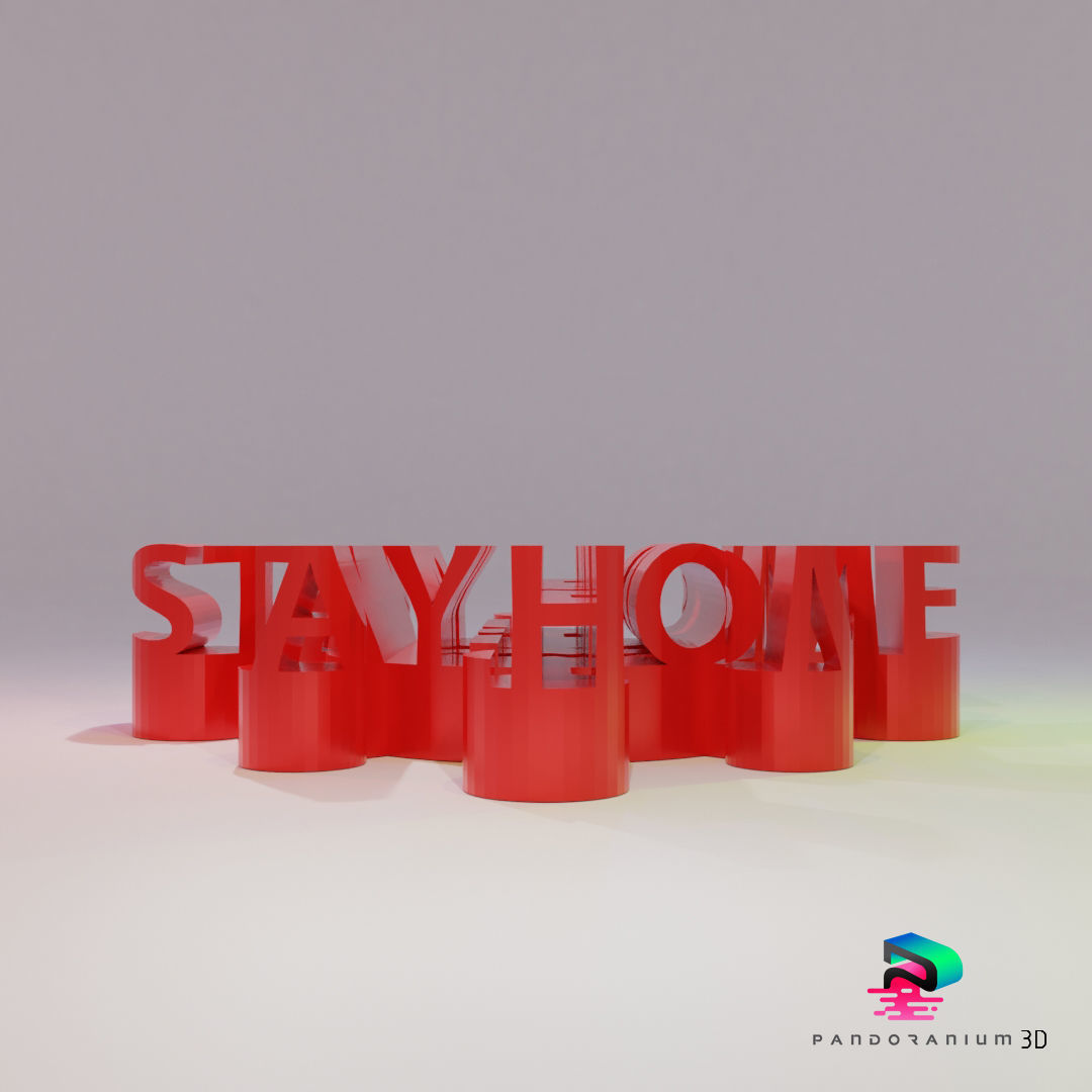 3D Word Shape - Stay Home 3D print model_2