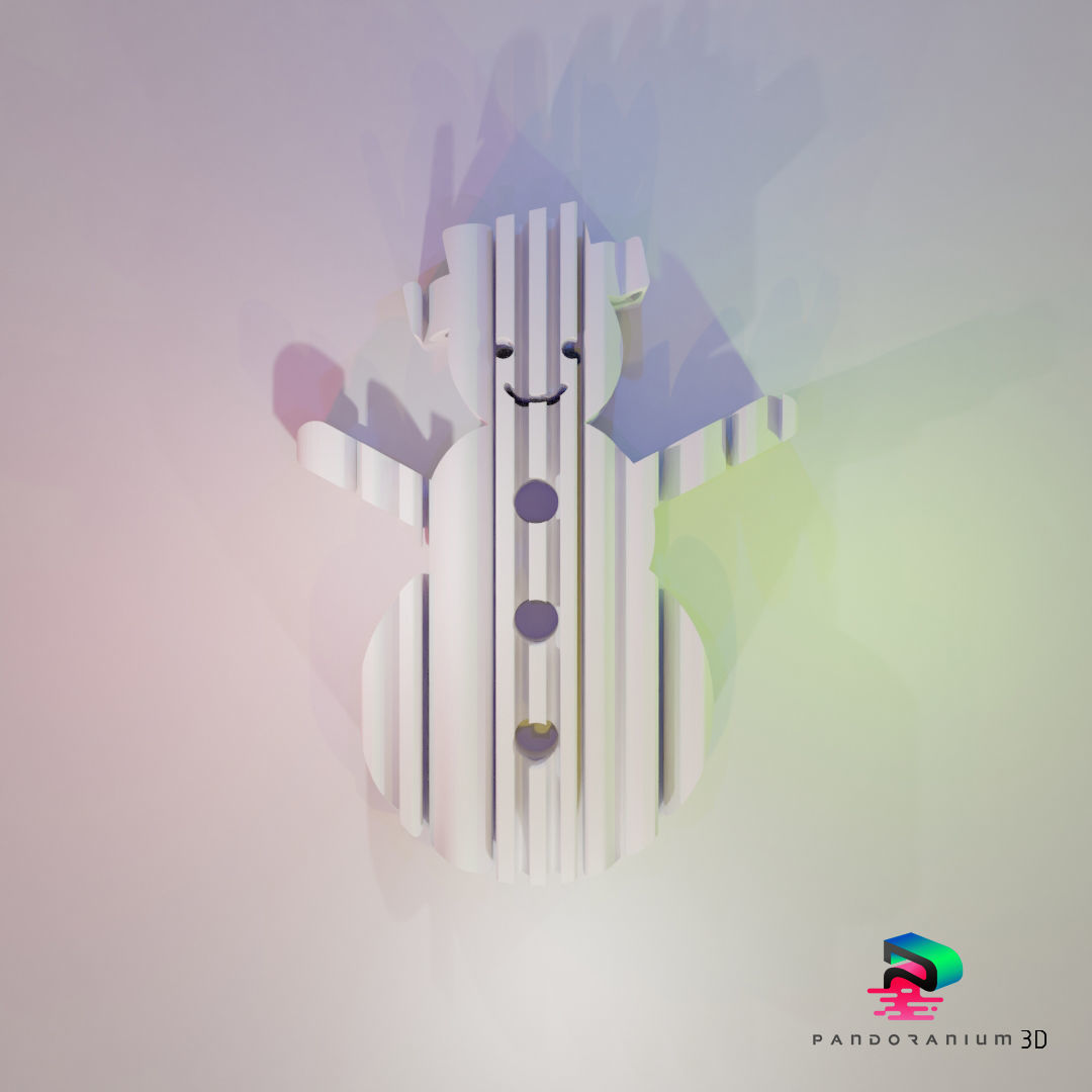 3D Word Shape - Snowman 3D print model_1