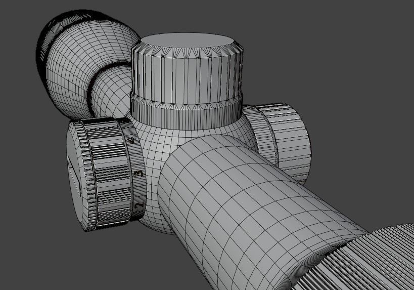 solognac scope high and lowpoly Low-poly 3D model_12