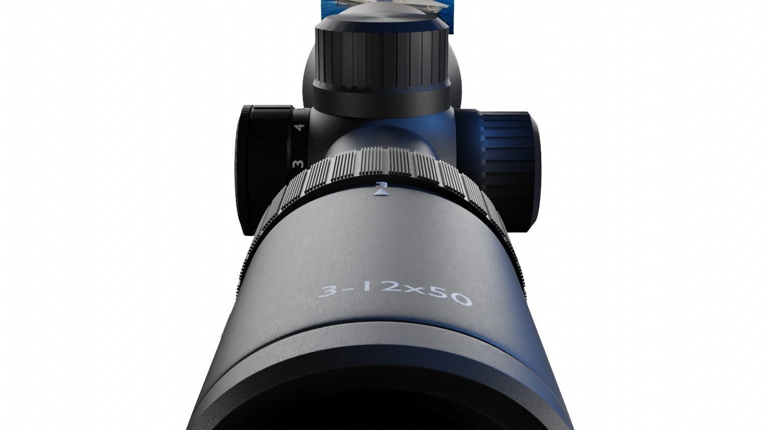 solognac scope high and lowpoly Low-poly 3D model_5