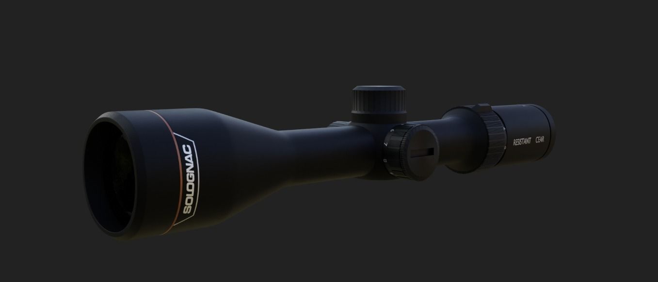 solognac scope high and lowpoly Low-poly 3D model_13