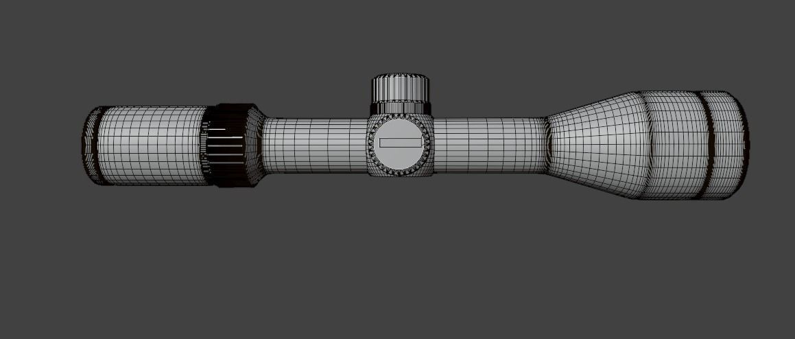 solognac scope high and lowpoly Low-poly 3D model_10