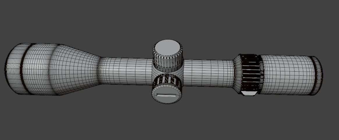 solognac scope high and lowpoly Low-poly 3D model_9